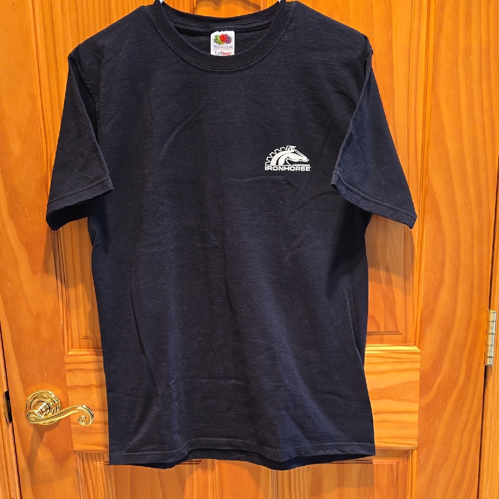 Black Short Sleeve Iron Horse Motorcycles Logo T‑Shirt - Men